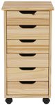 Linon Rudy Natural Rolling Storage Cart-3
