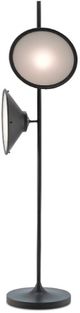 Currey & Company Bulat Antique Black/White Opaque Floor Lamp-1