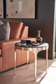 Universal Explore Home™ New Modern Scarlet Black End Table with Antique Champagne Base-1