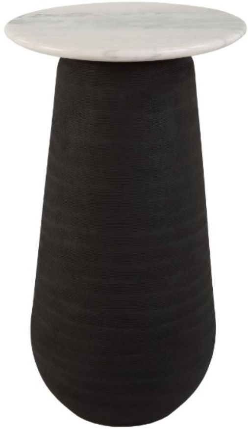 Uttermost® Total Eclipse White Accent Table with Matte Black Base-0