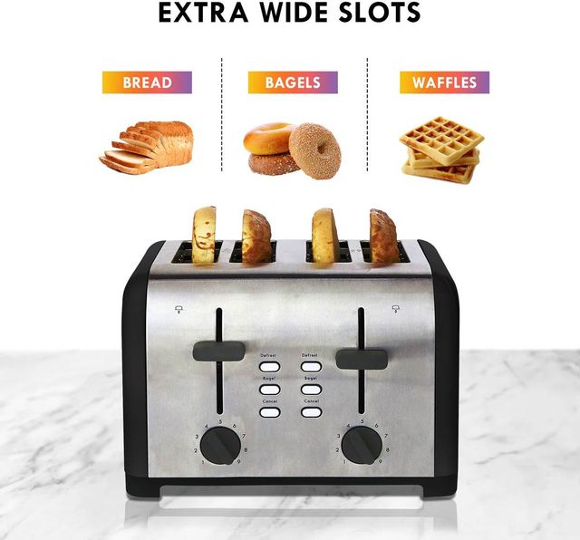Kenmore® 4 Slice Black and Stainless Steel Toaster-4