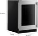 Kitchenaid® 24" 5.2 Cu Ft. Stainless Steel Under the Counter Refrigerator With Glass Door-5