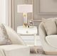 Michael Amini® La Rachelle Glass Top Octagonal End Table with Medium Champagne Legs-1