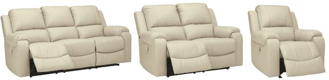 Signature Design by Ashley® Rackingburg 3-Piece Cream Power Recliner Living Room Set-0
