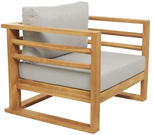 Deco Marche Brown Teak Low Profile Outdoor Chair with Cushion-0