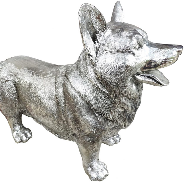Moe's Home Collection Silver Maggie The Corgy Figurine-4
