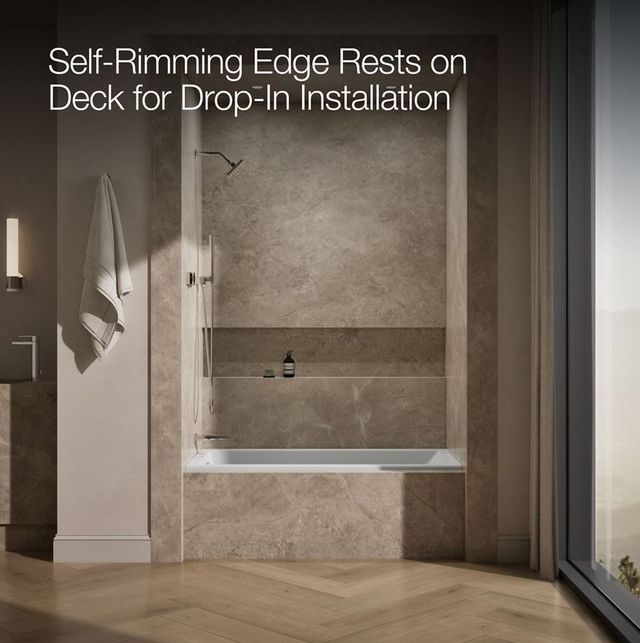 KOHLER® Underscore® Ice Gray 60" x 30" Drop-In/Alcove Heated Whirlpool Bath - Left Drain-3