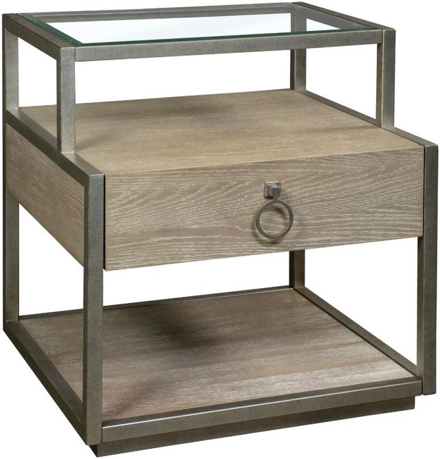 Riverside Furniture Sophie Glass Top Side Table with Natural Frame-0