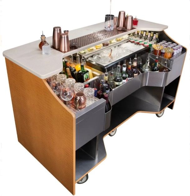 Perlick®  Signature Tobin Ellis Toffee Crocodile 70" Limited Edition Mobile Bar-2