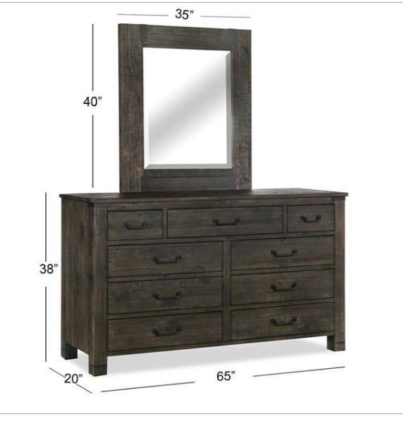 Magnussen Home® Abington Charcoal Dresser and Mirror-3