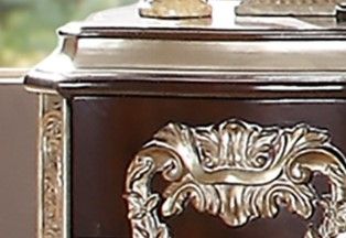 Homey Design Metallic Silver Nightstand-1