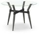 Amisco Customizable Link Clear Glass 29.5" Round Table with Steel Legs -0
