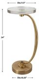 Uttermost® Waveney Crystal Top Drink Table with Antique Brass Base-2