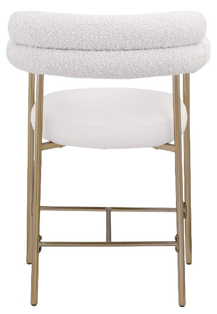Meridian Furniture Blake Cream/Yellow Leather Counter Stool-2