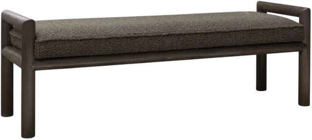 Modus Furniture Dorsey Basalt Gray/Pumpernickel Upholstered Bench-0