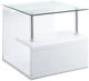 ACME Furniture Nevaeh Glass Top End Table with White Base-0