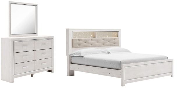 Signature Design by Ashley® Altyra 3-Piece White King Panel Bookcase Bed Set-0