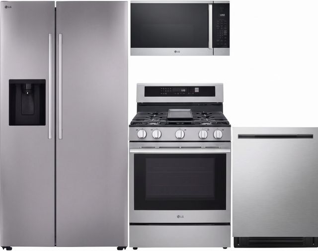 LG 4 Piece PrintProof™ Stainless Steel Gas Kitchen Package-0