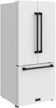Thor Kitchen Gordon Ramsay Series 30" White French Door Counter Depth Refrigerator with Black Hardware-4