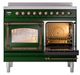 Ilve® Nostalgie II Noblesse 40'' Emerald Green Pro Style Induction Range with Burnished Trim-4