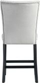 Elements International Francesca Gray Velvet Counter Height Chair-3