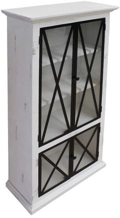 Cottage Creek Furniture Baillie Black/Two-Tone Distressed White Showcase
