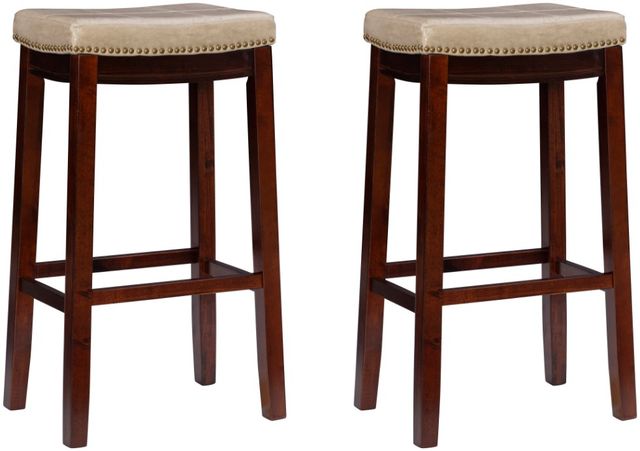 Linon Claridge 2-Piece Jute/Wenge Bar Stool Set-0