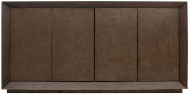 YHD Edwards Dark Brown Leather Cabinet-2