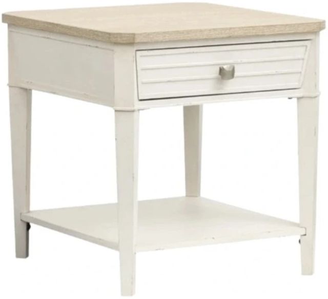 Magnussen Home® Echo Isles Driftwood and Sea Pearl Rectangular End Table-0