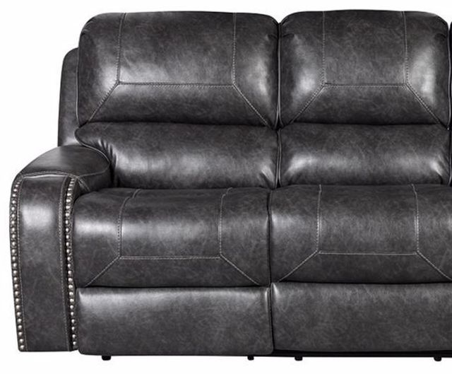 Corinthian Furniture Wheeler Charcoal Manual Reclining Sofa with Drop Down Table-1