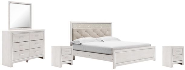 Signature Design by Ashley® Altyra 5-Piece White King Panel Bed Set-0
