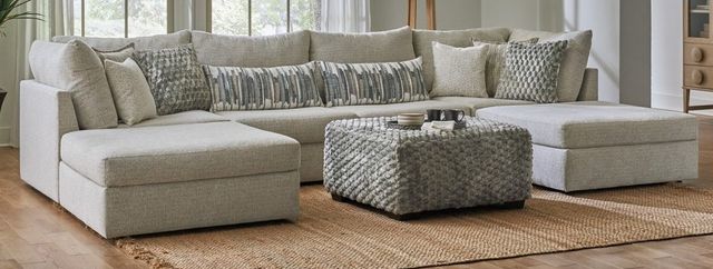 American Wholesale Furniture Jamestown Ecru Accent Ottoman-1