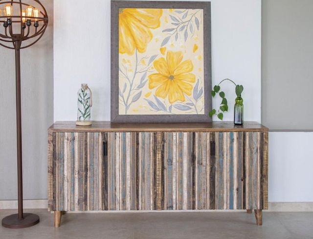 International Furniture Direct Tiza Blue/Brown Console-1