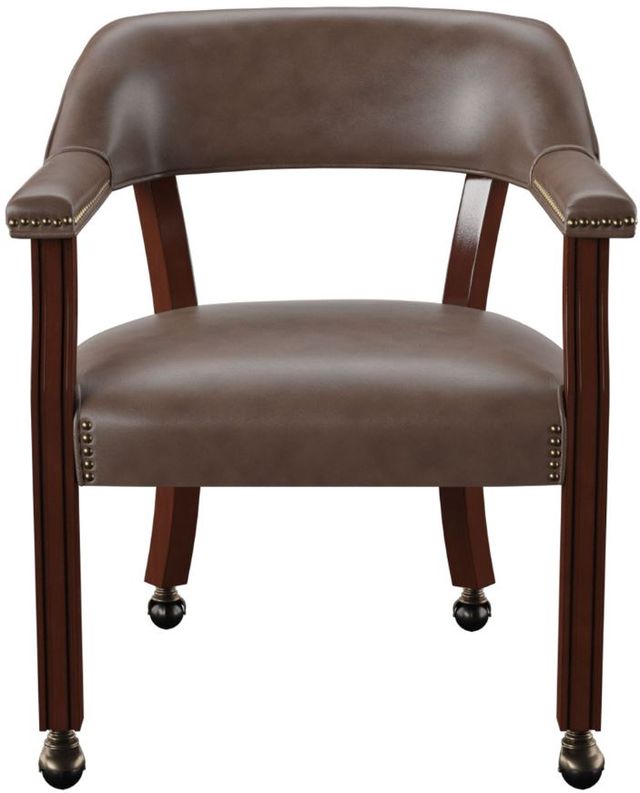 Steve Silver Co. Tournament Brown/Cherry Arm Chair with Casters-1