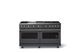 Viking® 5 Series 60" Cast Black Pro Style Gas (LP) Range with Polished Chrome Trim-3