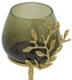 A & B Home Capri Gold Aluminum Leaf Glass Candle Holder-4