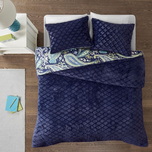 Olliix by Intelligent Design Melissa Purple Twin Reversible Comforter Mini Set-1