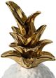 A & B Home Gold/White Ceramic Pineapple-2