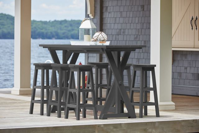 Harvest 7 Piece Outdoor Bar Table Set - Slate Grey