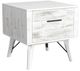 Elements International Rogen Rustic White End Table-0
