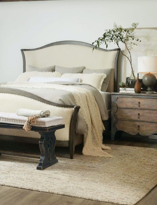 Hooker® Furniture Ciao Bella Speckled Gray/Tuscan White Queen Upholstered Panel Bed-1