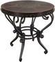 Mazin Furniture Jenkins Dark Cherry Round End Table with Tobacco Metal Base -1