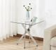 Titus Furniture T5005 Clear Glass End Table with Chrome Legs-1