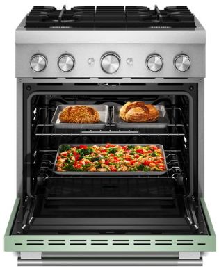 KitchenAid® Commercial Style 30" Cardamom Pro Style Dual Fuel Range with No Preheat Air Fry Mode-1