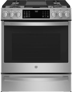 GE Profile™ 30" Fingerprint Resistant Stainless Steel Slide In Dual Fuel Range