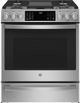GE Profile™ 30" Fingerprint Resistant Stainless Steel Smart Slide-In Dual Fuel Natural Gas Range with No Preheat Air Fry and Convection-0