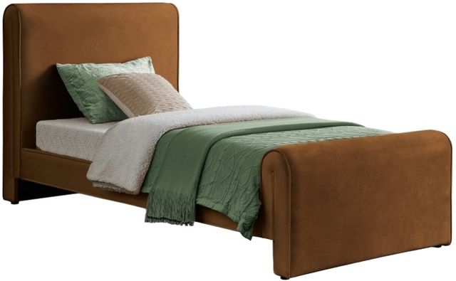 Meridian Furniture Sloan Saddle Twin Upholstered Panel Bed-0