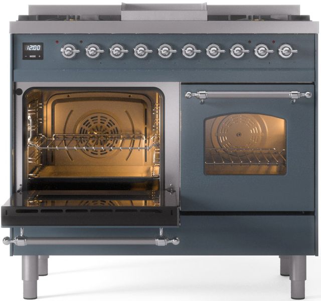 Ilve® Nostalgie II Series 40" Blue Grey Pro Style Dual Fuel Range-2