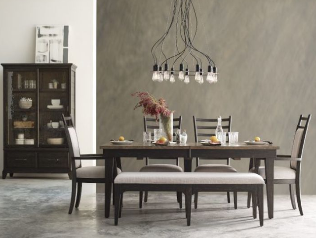 Kincaid® Plank Road Rankin Charcoal Rectangular Leg Dining Table with Stone Base-2