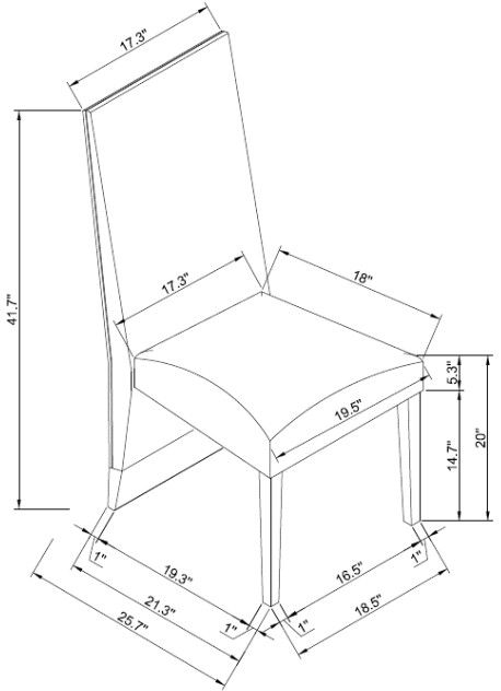 Global Furniture USA D12 2-Piece Black Dining Chair Set-2